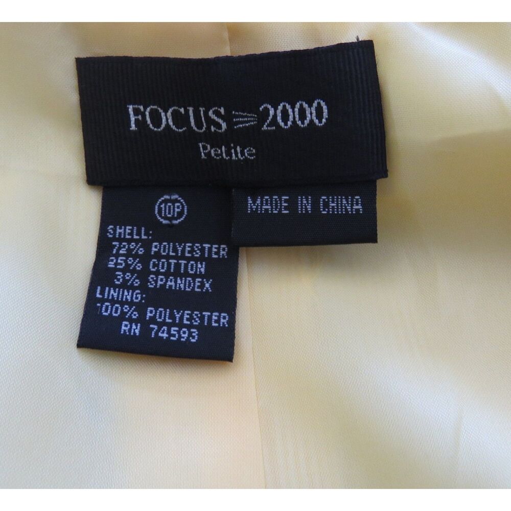 Focus 2000 by Charles Glueck  Vintage Yellow Pinstripe Blazer  10P  EUC - Picture 4 of 10